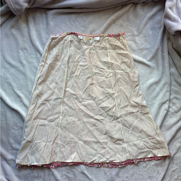 vintage talbots silk orange & pink polka dot midi skirt - Picture 6 of 9